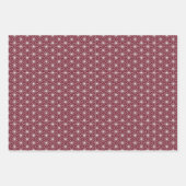Feuille De Papier Cadeau Motif géométrique rouge + blanc | (Devant)