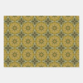 Feuille De Papier Cadeau Motif géométrique vert Terre no2 (Devant)