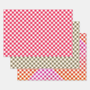 Feuille De Papier Cadeau Motif Gingham Rouge et Blanc Classique Rustique