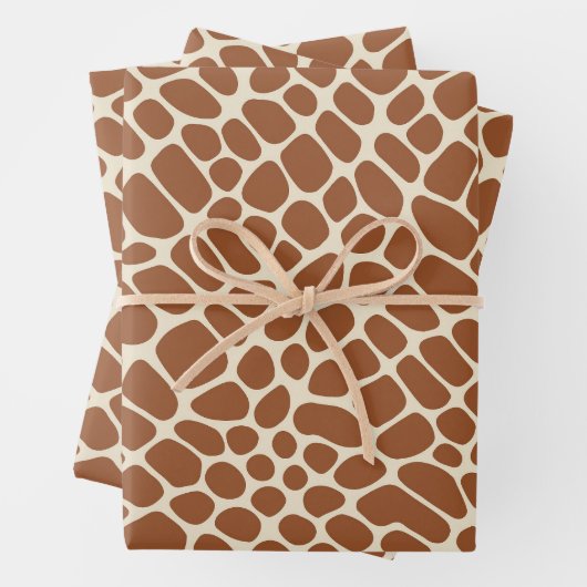 Feuille De Papier Cadeau Motif Giraffe (En situation)
