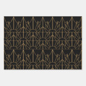 Feuille De Papier Cadeau Motif Gold et Black Art Déco (Devant 3)
