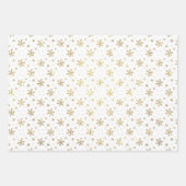 Feuille De Papier Cadeau Motif Gold Snowflake (Devant)