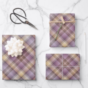 Feuille De Papier Cadeau Motif gris brunâtre poussiéreux coloré et violet