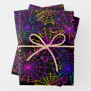 Feuille De Papier Cadeau Motif Halloween Néon