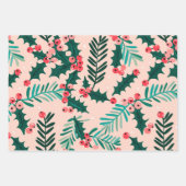 Feuille De Papier Cadeau Motif Holly Berries (Devant)