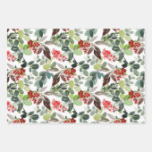 Feuille De Papier Cadeau Motif Holly de Noël moderne (Devant 3)