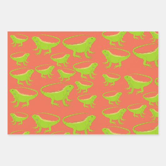 Feuille De Papier Cadeau Motif Iguana Lizard (Devant)
