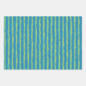 Feuille De Papier Cadeau Motif Ikat vert et Turquoise (Devant 3)