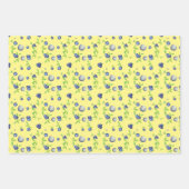 Feuille De Papier Cadeau Motif jaune bleu rose (Devant 2)