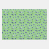 Feuille De Papier Cadeau Motif jaune bleu rose (Devant)