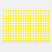 Feuille De Papier Cadeau Motif jaune rose En vichy rose (Devant 3)
