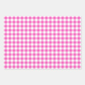 Feuille De Papier Cadeau Motif jaune rose En vichy rose (Devant)