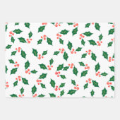 Feuille De Papier Cadeau Motif jaune vert rouge Mistletoe (Devant 3)