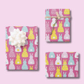 Feuille De Papier Cadeau Motif lapin rose