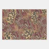 Feuille De Papier Cadeau Motif Leopard et Paisley Imprimer (Devant 2)