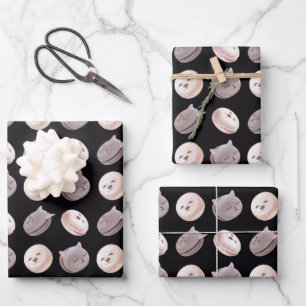 Feuille De Papier Cadeau Motif Macaron