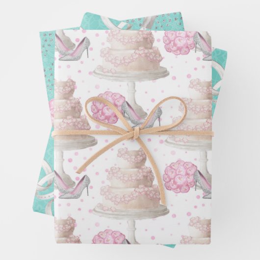 Feuille De Papier Cadeau Motif mariage (En situation)