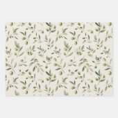 Feuille De Papier Cadeau Motif méditerranéen de la Branche d'olive (Devant 2)