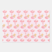 Feuille De Papier Cadeau Motif mignon avec lapin bébé dans une couverture d (Devant)