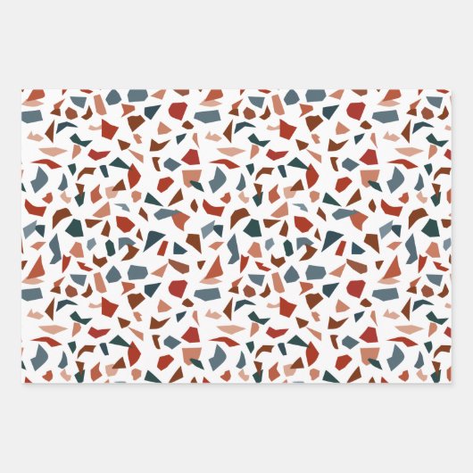 Feuille De Papier Cadeau Motif moderne Abstrait Terrazzo (Devant)