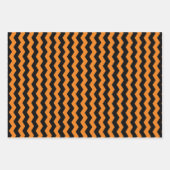 Feuille De Papier Cadeau Motif moderne Chevron noir et orange (Devant 3)