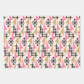 Feuille De Papier Cadeau Motif moderne du milieu du siècle de l'âge atomiqu (Devant 3)