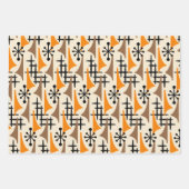 Feuille De Papier Cadeau Motif moderne du milieu du siècle de l'âge atomiqu (Devant 3)