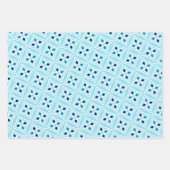 Feuille De Papier Cadeau Motif moderne Géométrique simple bleu blanc (Devant 2)