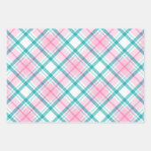 Feuille De Papier Cadeau Motif moderne rose vert (Devant 3)