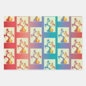 Feuille De Papier Cadeau Motif moderne rouge, violet et bleu Tulip Couple (Devant)