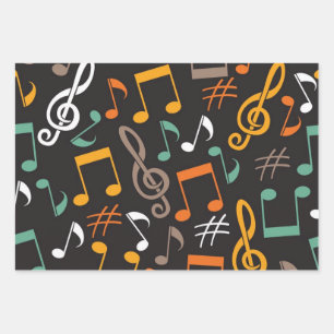 Feuille De Papier Cadeau Motif musical