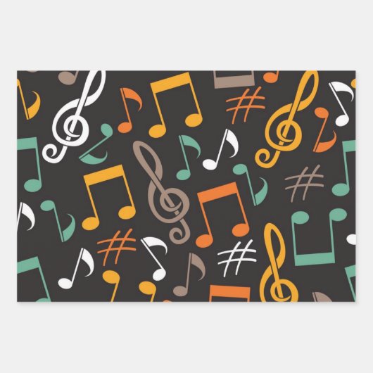 Feuille De Papier Cadeau Motif musical (Devant)
