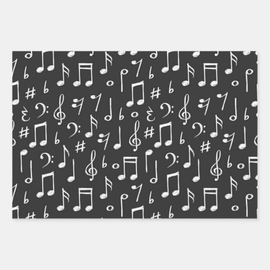 Feuille De Papier Cadeau Motif musical (Devant)