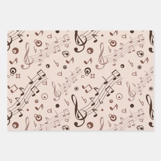 Feuille De Papier Cadeau Motif musical (Devant)