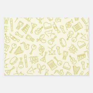 Feuille De Papier Cadeau Motif musical