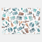 Feuille De Papier Cadeau Motif musical (Devant 3)