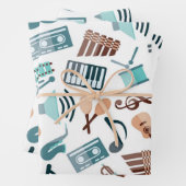Feuille De Papier Cadeau Motif musical (En situation)