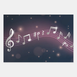 Feuille De Papier Cadeau Motif musical