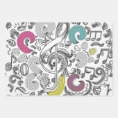 Feuille De Papier Cadeau Motif musical (Devant 3)