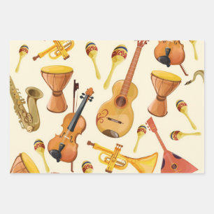 Feuille De Papier Cadeau Motif musical