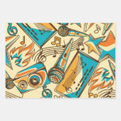 Feuille De Papier Cadeau Motif musical (Devant 3)