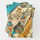 Feuille De Papier Cadeau Motif musical (En situation)