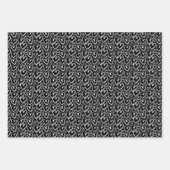 Feuille De Papier Cadeau Motif noir blanc de couleur moderne (Devant 2)