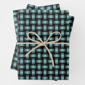 Feuille De Papier Cadeau Motif noir bleu (En situation)