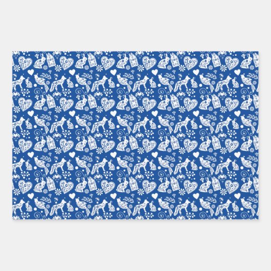 Feuille De Papier Cadeau motif nordique scandi nordic (Devant 2)