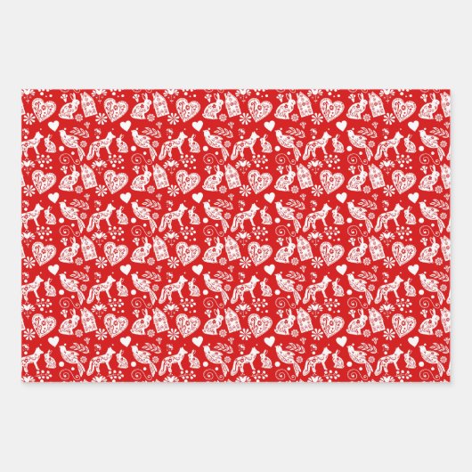 Feuille De Papier Cadeau motif nordique scandi nordic (Devant)