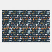 Feuille De Papier Cadeau Motif Océan Habitants (Devant)