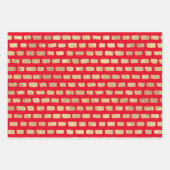 Feuille De Papier Cadeau Motif or Faux et rouge (Devant 2)