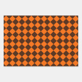Feuille De Papier Cadeau Motif Orange Brown Diamond Checker (Devant 3)