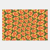 Feuille De Papier Cadeau Motif Orange Dahlia (Devant 3)